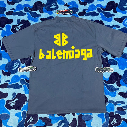 BALENCIAGA TAPE TYPE T-SHIRT BLUE WASHED