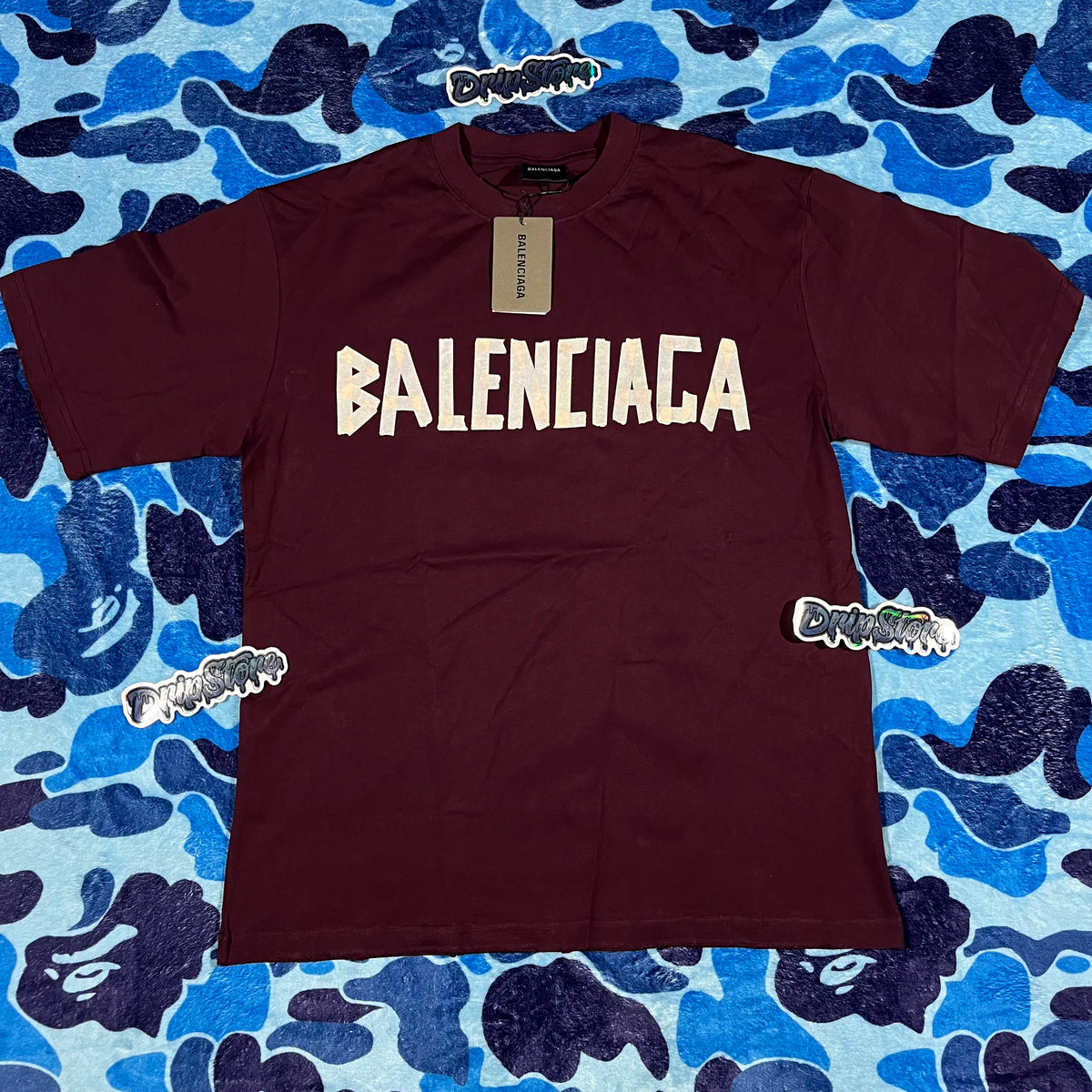 Remera Balenciaga Tape Bordó M