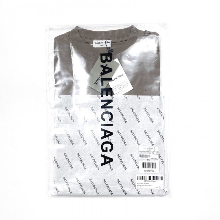 BALENCIAGA CAPS DESTROYED FLATGROUND T-SHIRT BROWN