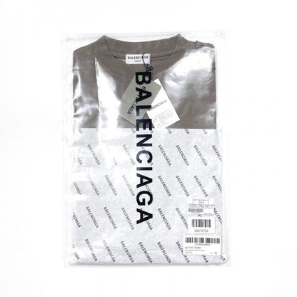 BALENCIAGA CAPS DESTROYED FLATGROUND T-SHIRT BROWN