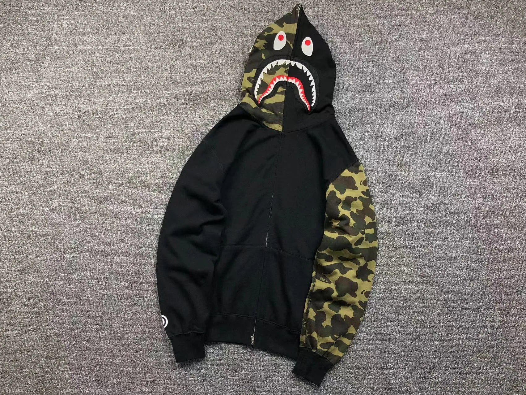 bape-1st-camo-shark-full-zip-hoodie-black-Drip Store Argentina