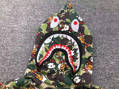 BAPE ABC CAMO HELLO KITTY SHARK FULL ZIP HOODIE GREEN-Drip Store Argentina