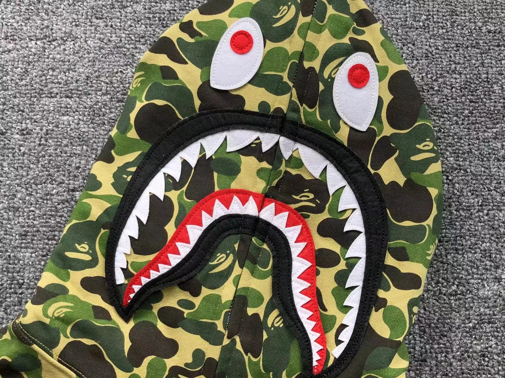 BAPE ABC CAMO SHARK FULL ZIP HOODIE GREEN-Drip Store Argentina