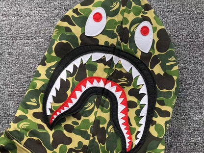 BAPE ABC CAMO SHARK FULL ZIP HOODIE GREEN-Drip Store Argentina
