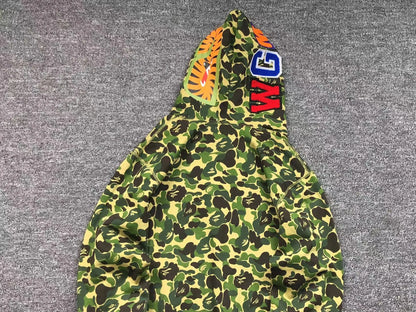 BAPE ABC CAMO SHARK FULL ZIP HOODIE GREEN-Drip Store Argentina