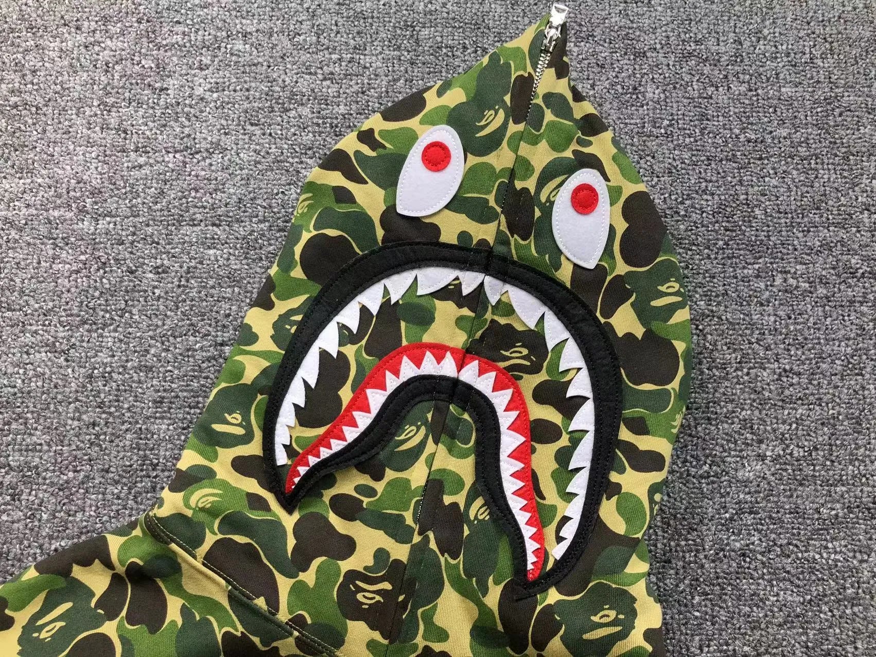 BAPE ABC CAMO SHARK FULL ZIP HOODIE GREEN-Drip Store Argentina