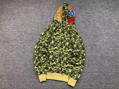 BAPE ABC CAMO SHARK FULL ZIP HOODIE GREEN-Drip Store Argentina