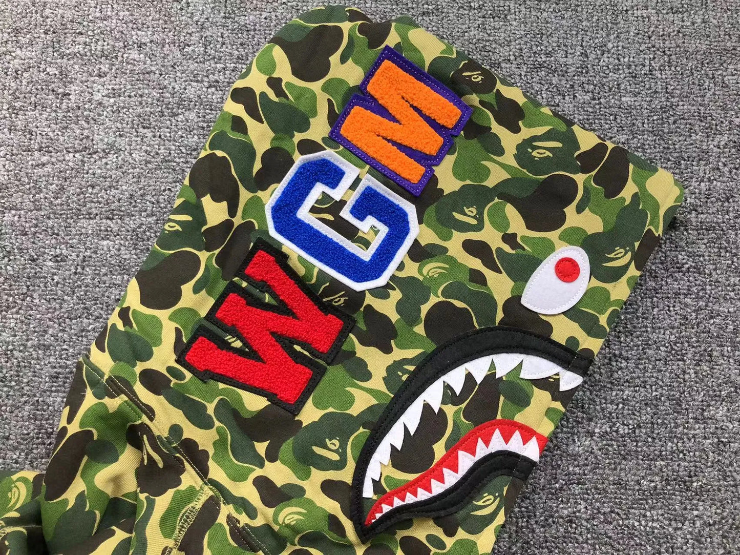 BAPE ABC CAMO SHARK FULL ZIP HOODIE GREEN-Drip Store Argentina