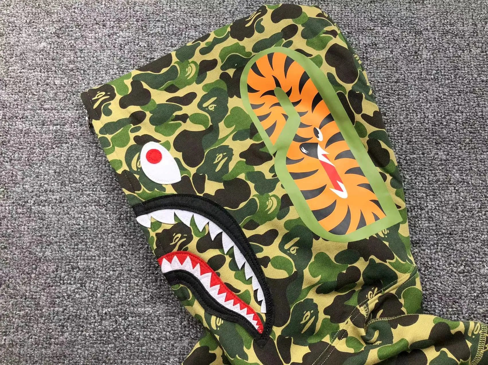 BAPE ABC CAMO SHARK FULL ZIP HOODIE GREEN-Drip Store Argentina