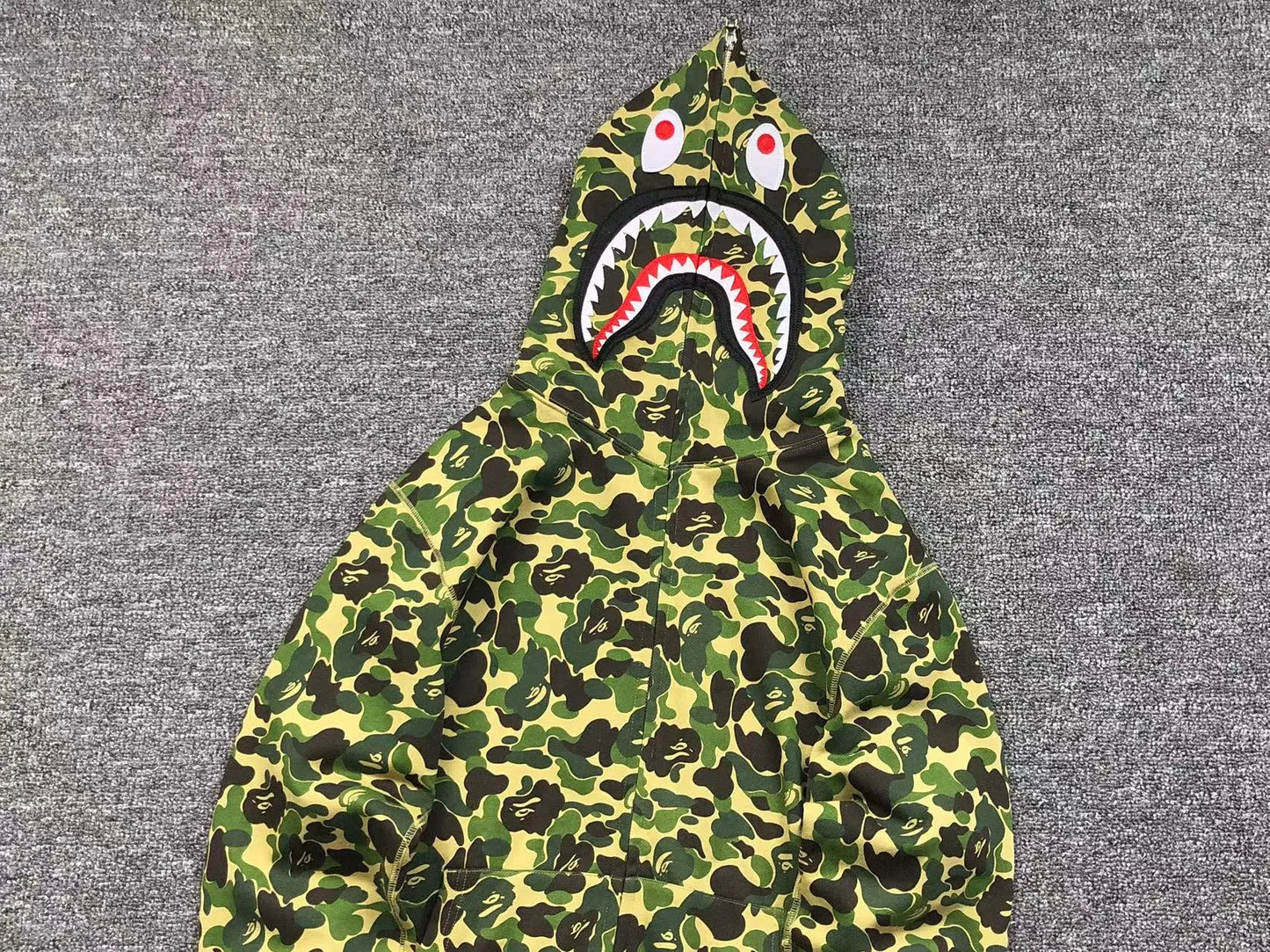 BAPE ABC CAMO SHARK FULL ZIP HOODIE GREEN-Drip Store Argentina