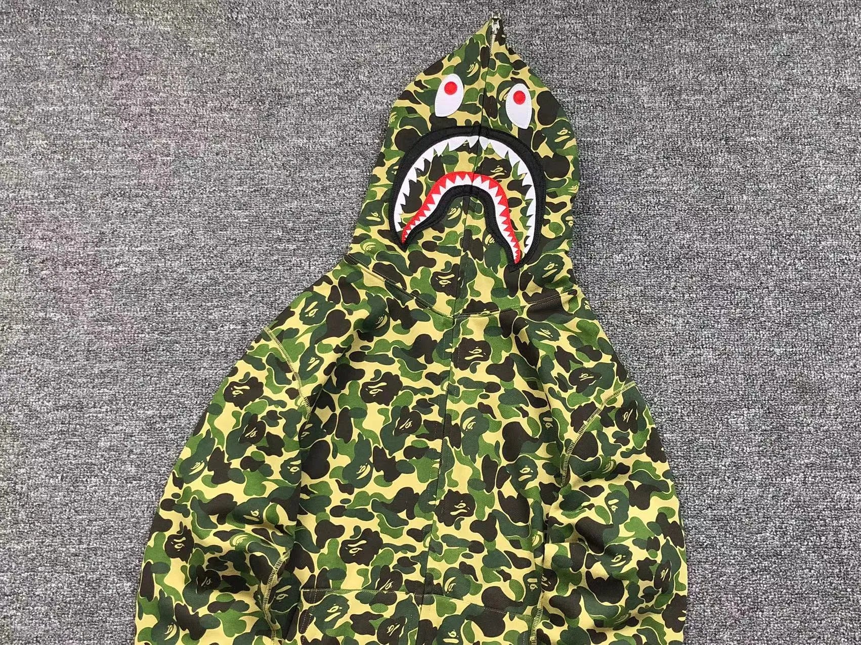 BAPE ABC CAMO SHARK FULL ZIP HOODIE GREEN-Drip Store Argentina