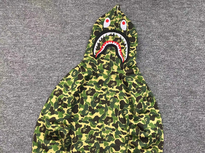 BAPE ABC CAMO SHARK FULL ZIP HOODIE GREEN-Drip Store Argentina