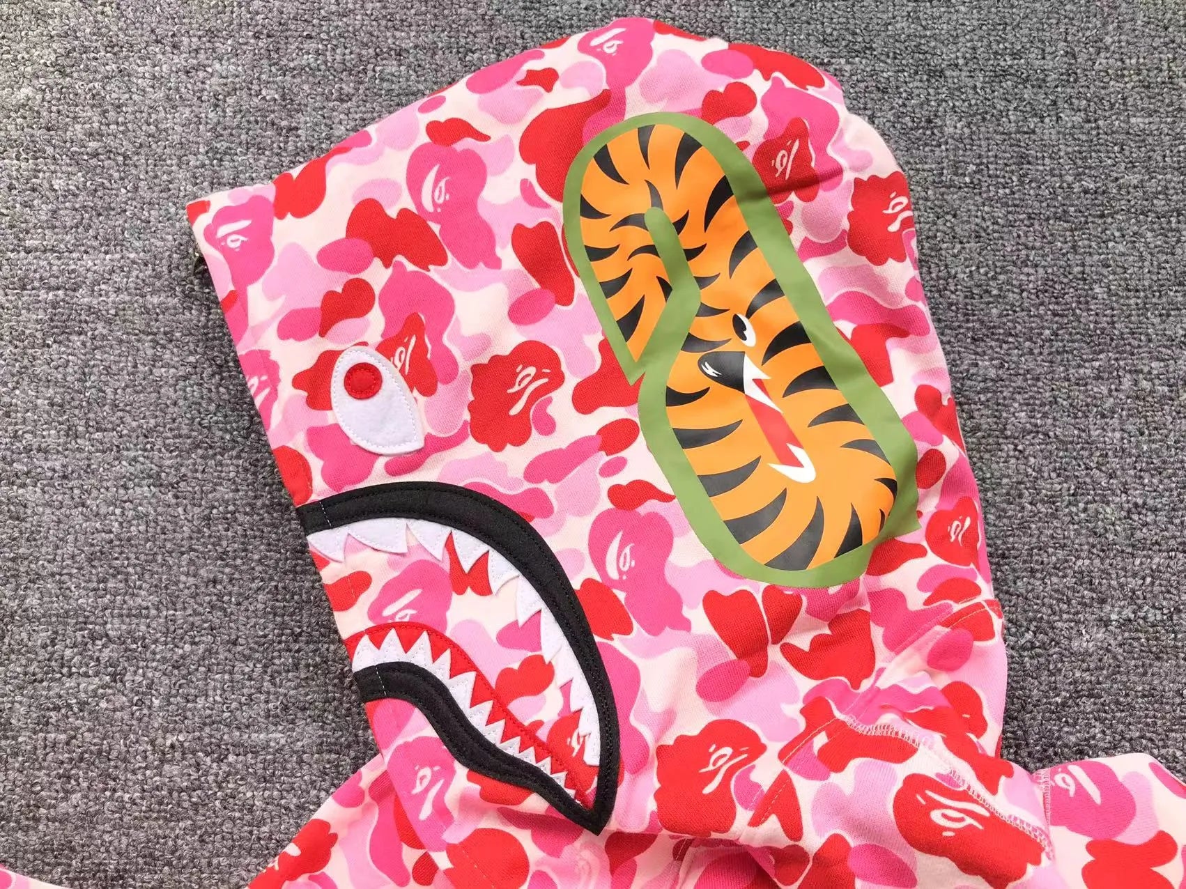 BAPE ABC CAMO SHARK FULL ZIP HOODIE PINK-Drip Store Argentina