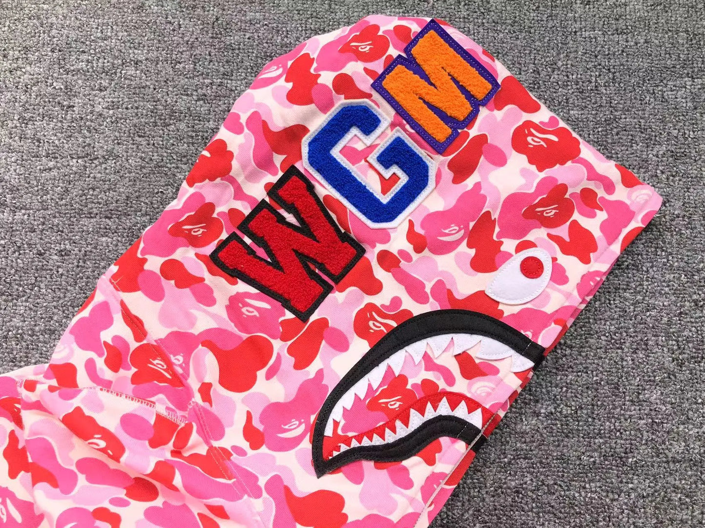 BAPE ABC CAMO SHARK FULL ZIP HOODIE PINK-Drip Store Argentina