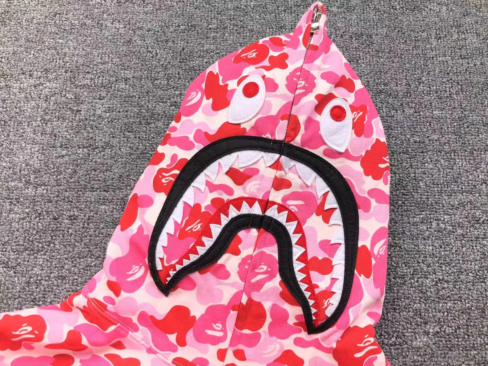 BAPE ABC CAMO SHARK FULL ZIP HOODIE PINK-Drip Store Argentina