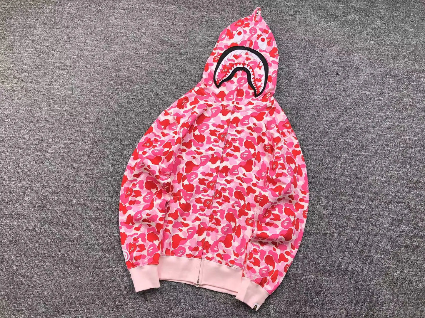 BAPE ABC CAMO SHARK FULL ZIP HOODIE PINK-Drip Store Argentina