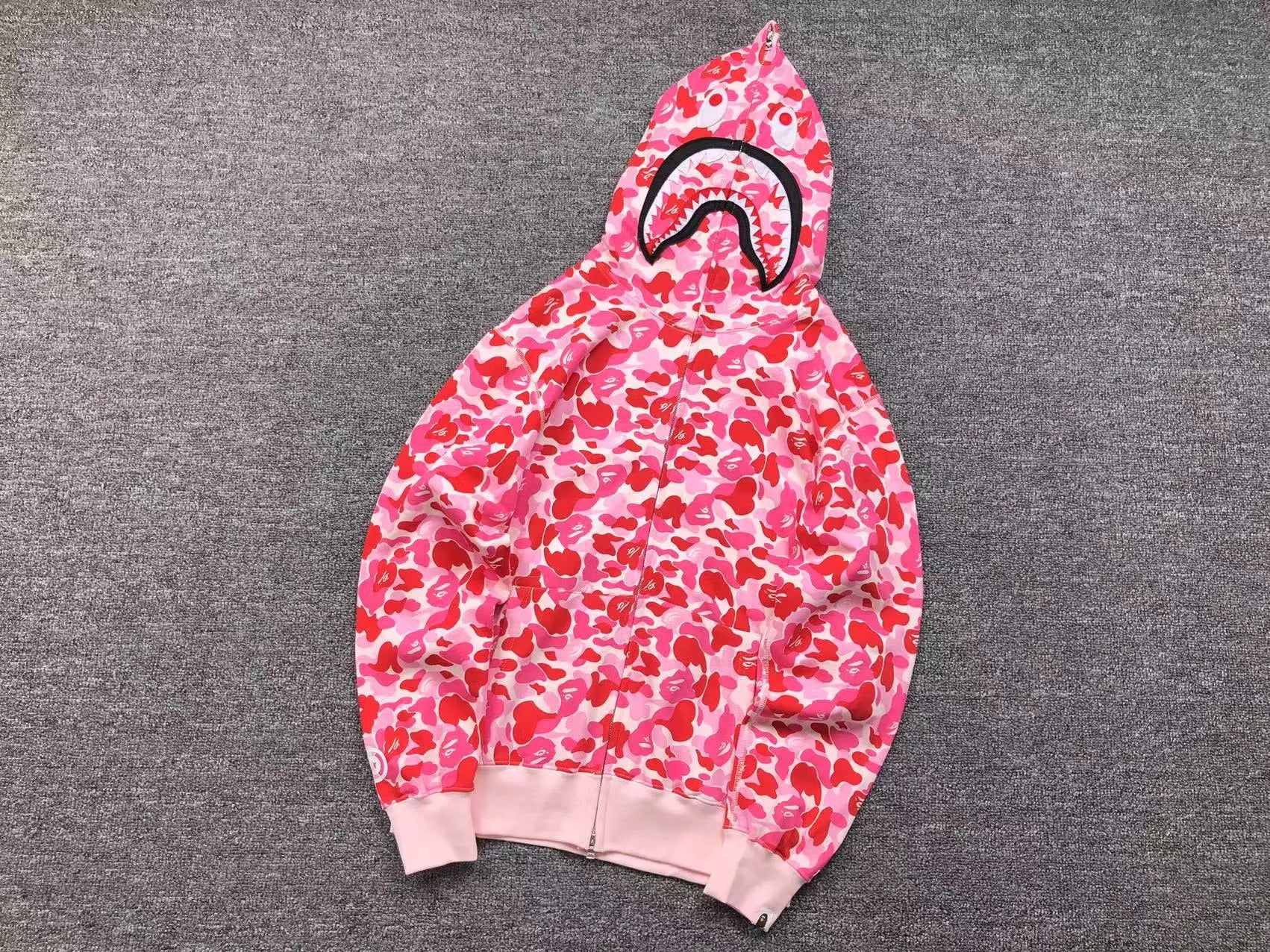BAPE ABC CAMO SHARK FULL ZIP HOODIE PINK-Drip Store Argentina