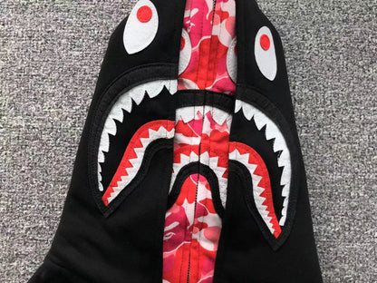 BAPE ABC SHARK FULL ZIP DOUBLE HOODIE BLACK PINK-Drip Store Argentina