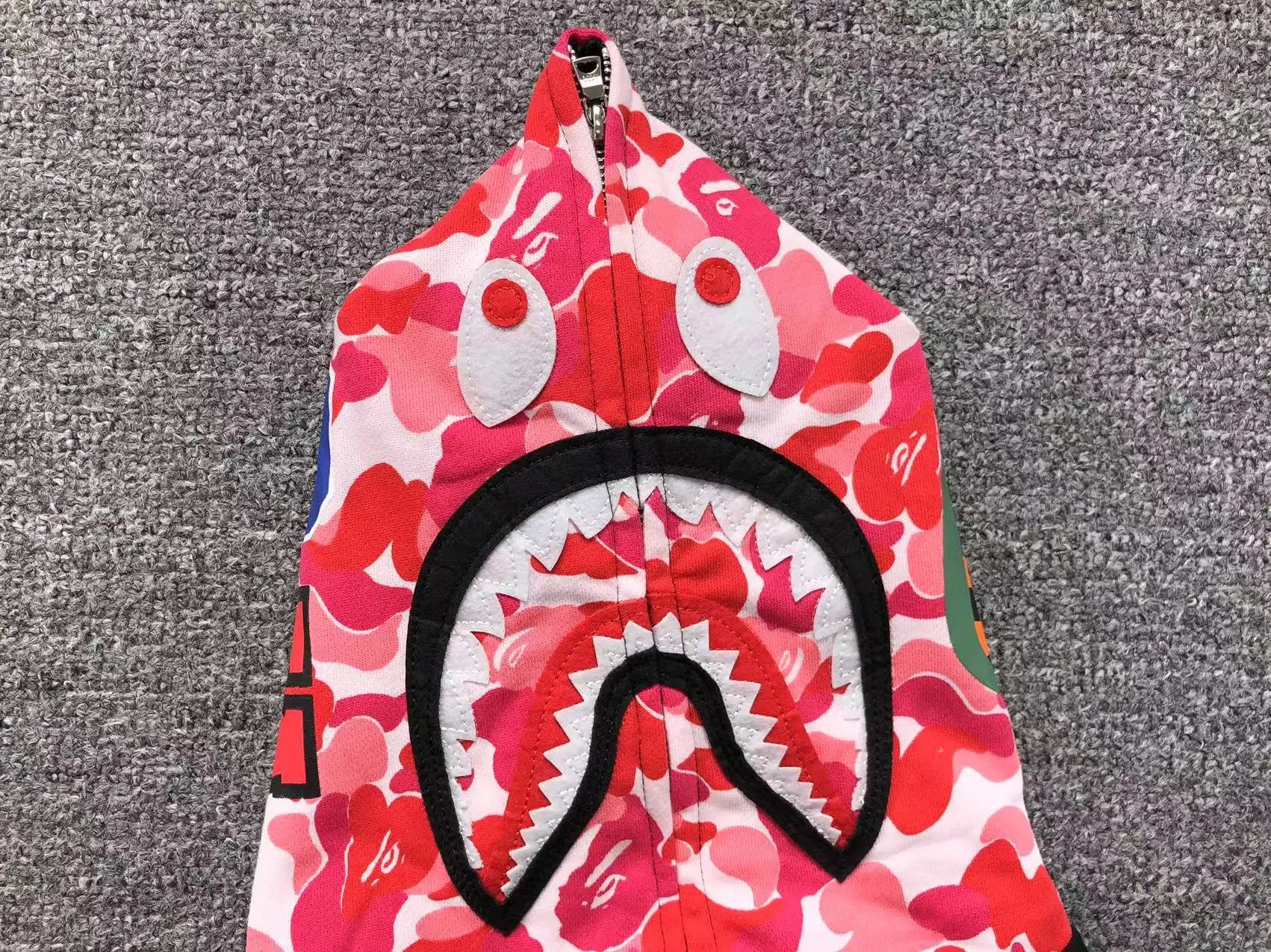 BAPE ABC SHARK FULL ZIP DOUBLE HOODIE BLACK PINK-Drip Store Argentina