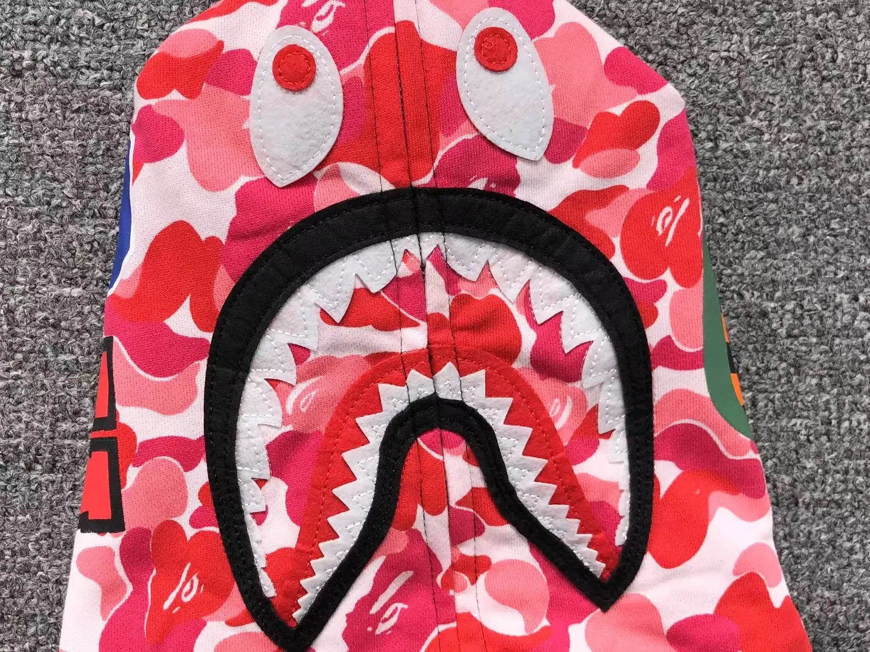 BAPE ABC SHARK FULL ZIP DOUBLE HOODIE BLACK PINK-Drip Store Argentina
