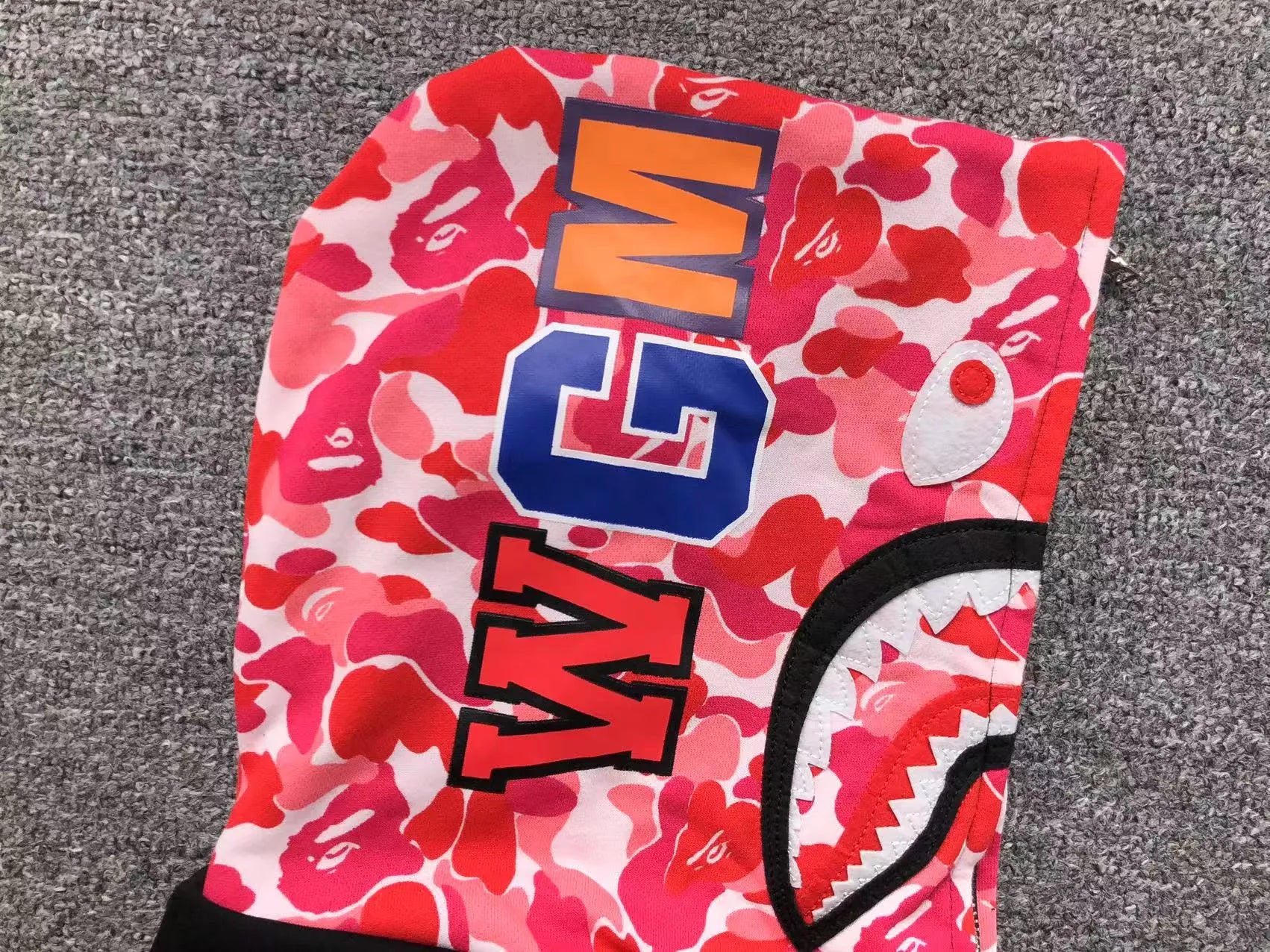 BAPE ABC SHARK FULL ZIP DOUBLE HOODIE BLACK PINK-Drip Store Argentina