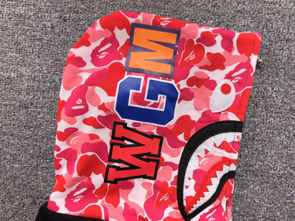 BAPE ABC SHARK FULL ZIP DOUBLE HOODIE BLACK PINK-Drip Store Argentina