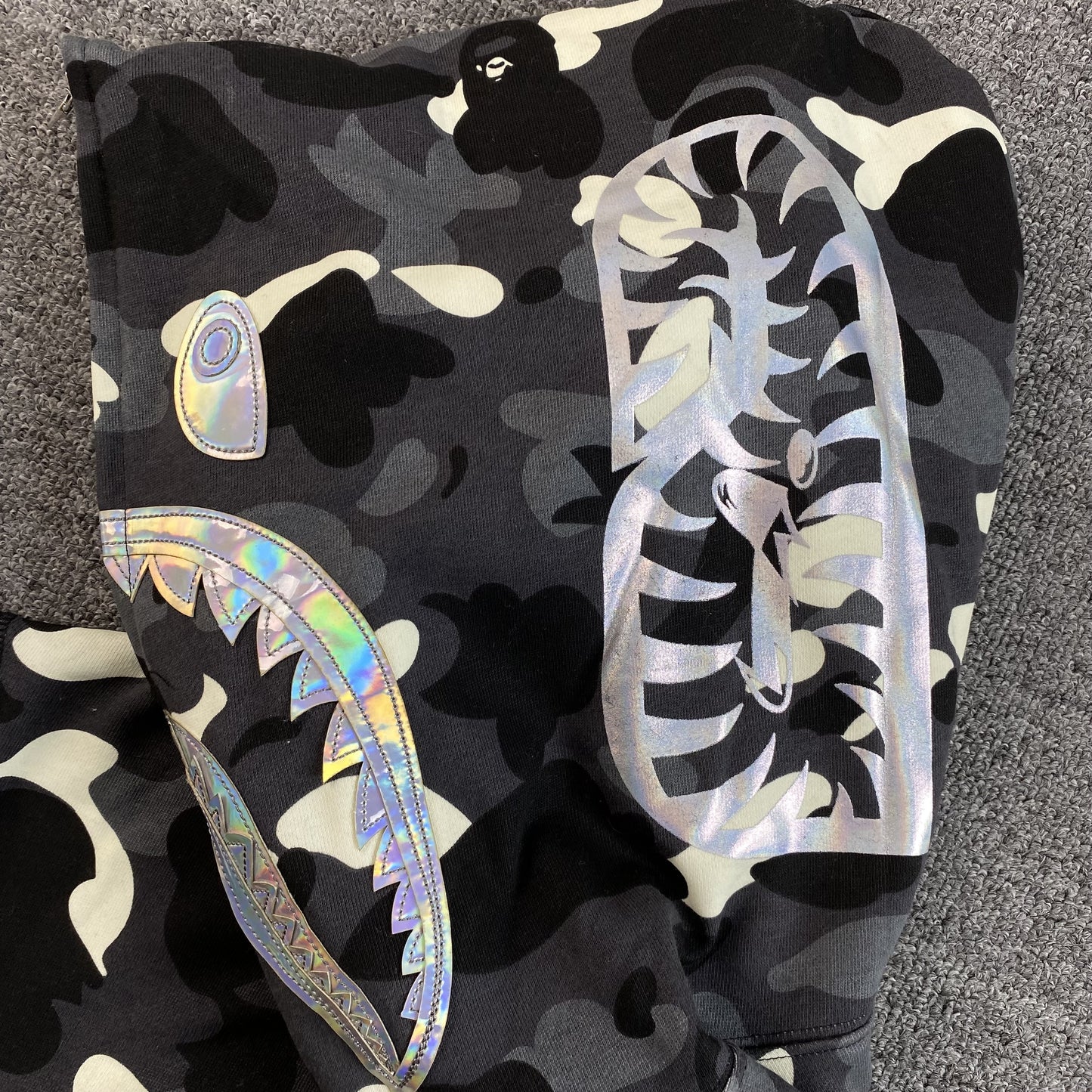 Bape City Camo Shark Full Zip Hoodie Black