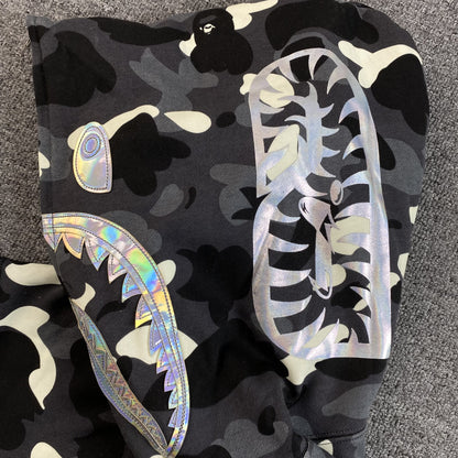 Bape City Camo Shark Full Zip Hoodie Black