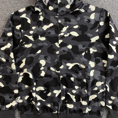 Bape City Camo Shark Full Zip Hoodie Black