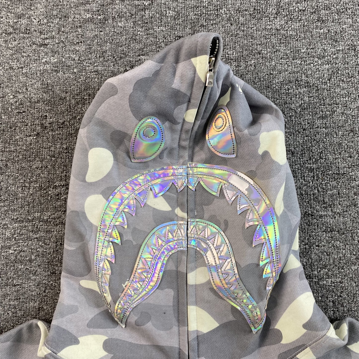Bape City Camo Shark Full Zip Hoodie Grey