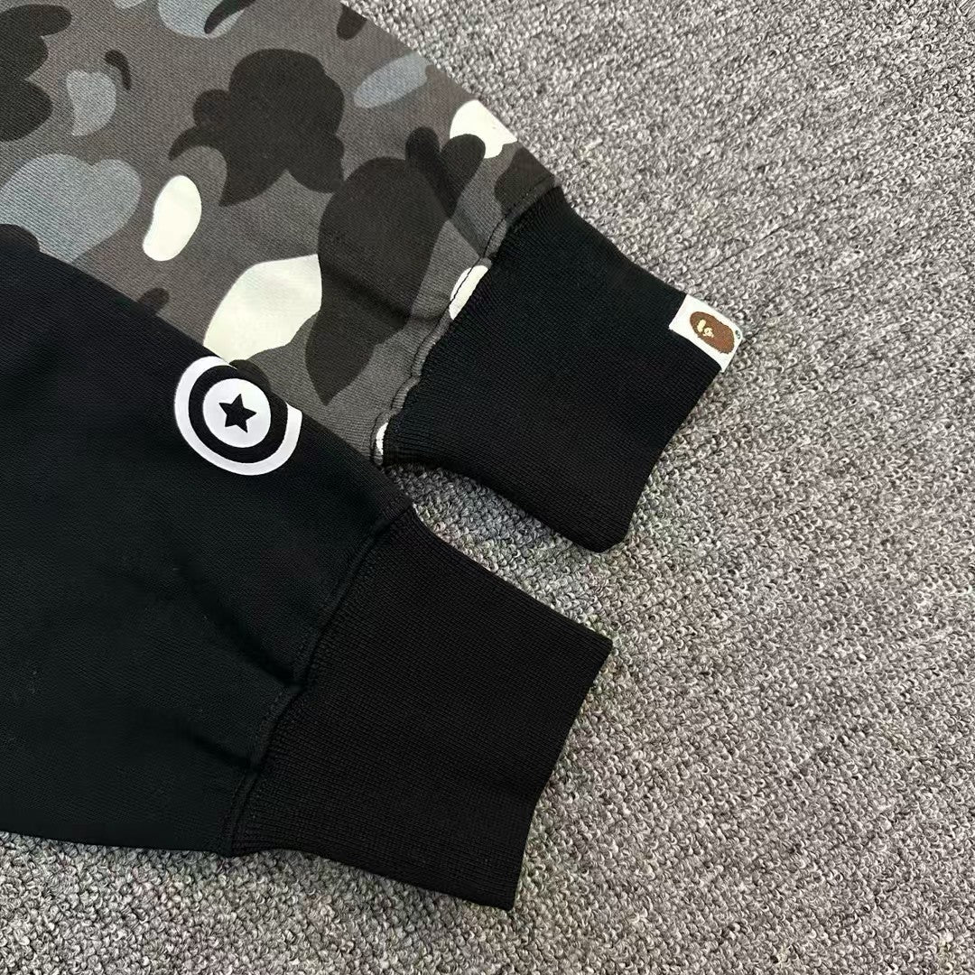 BAPE City Camo Tiger Shark Full Zip Hoodie Black