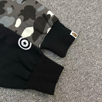 BAPE City Camo Tiger Shark Full Zip Hoodie Black