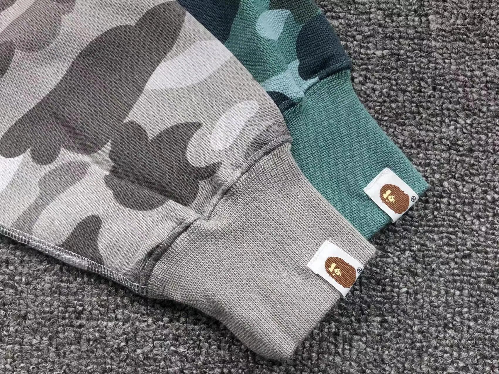 BAPE COLOR CAMO SHARK WIDE FULL ZIP DOUBLE HOODIE GREEN-Drip Store Argentina