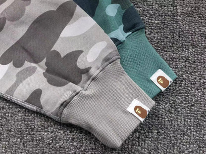BAPE COLOR CAMO SHARK WIDE FULL ZIP DOUBLE HOODIE GREEN-Drip Store Argentina