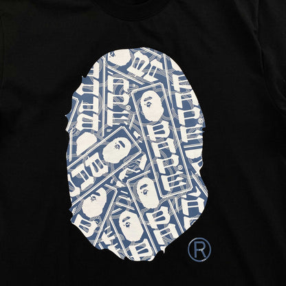 Bape Japanese Cloud Camo Label Tee Black