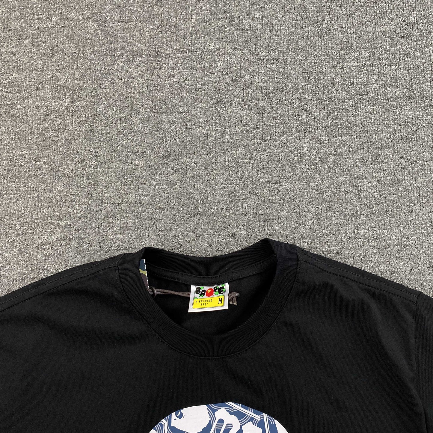Bape Japanese Cloud Camo Label Tee Black