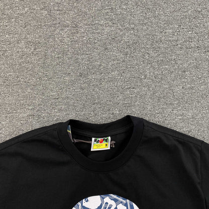 Bape Japanese Cloud Camo Label Tee Black