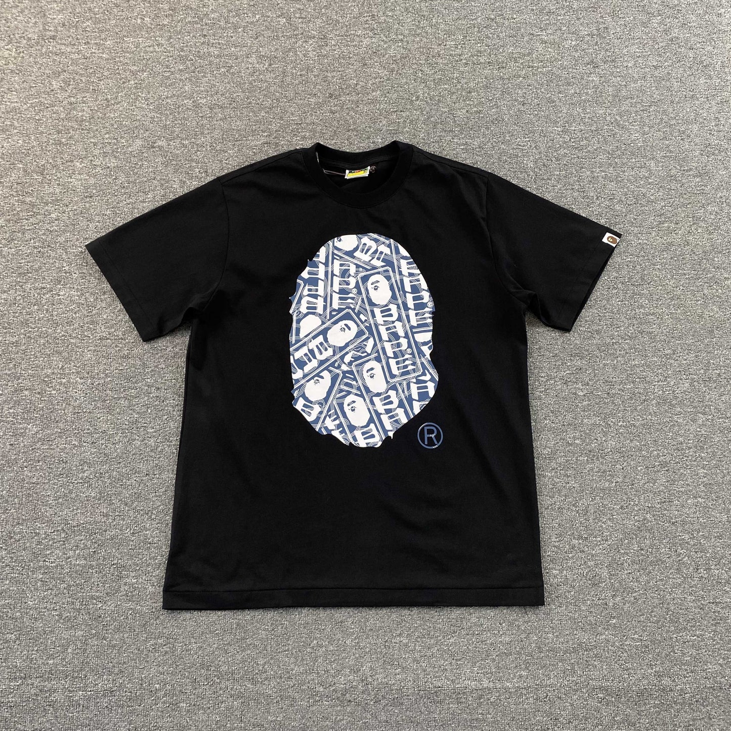 Bape Japanese Cloud Camo Label Tee Black