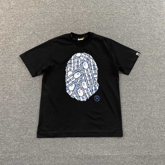Bape Japanese Cloud Camo Label Tee Black