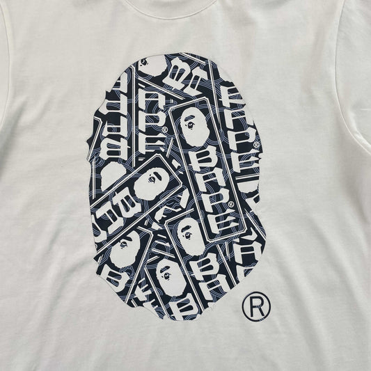 Bape Japanese Cloud Camo Label Tee White