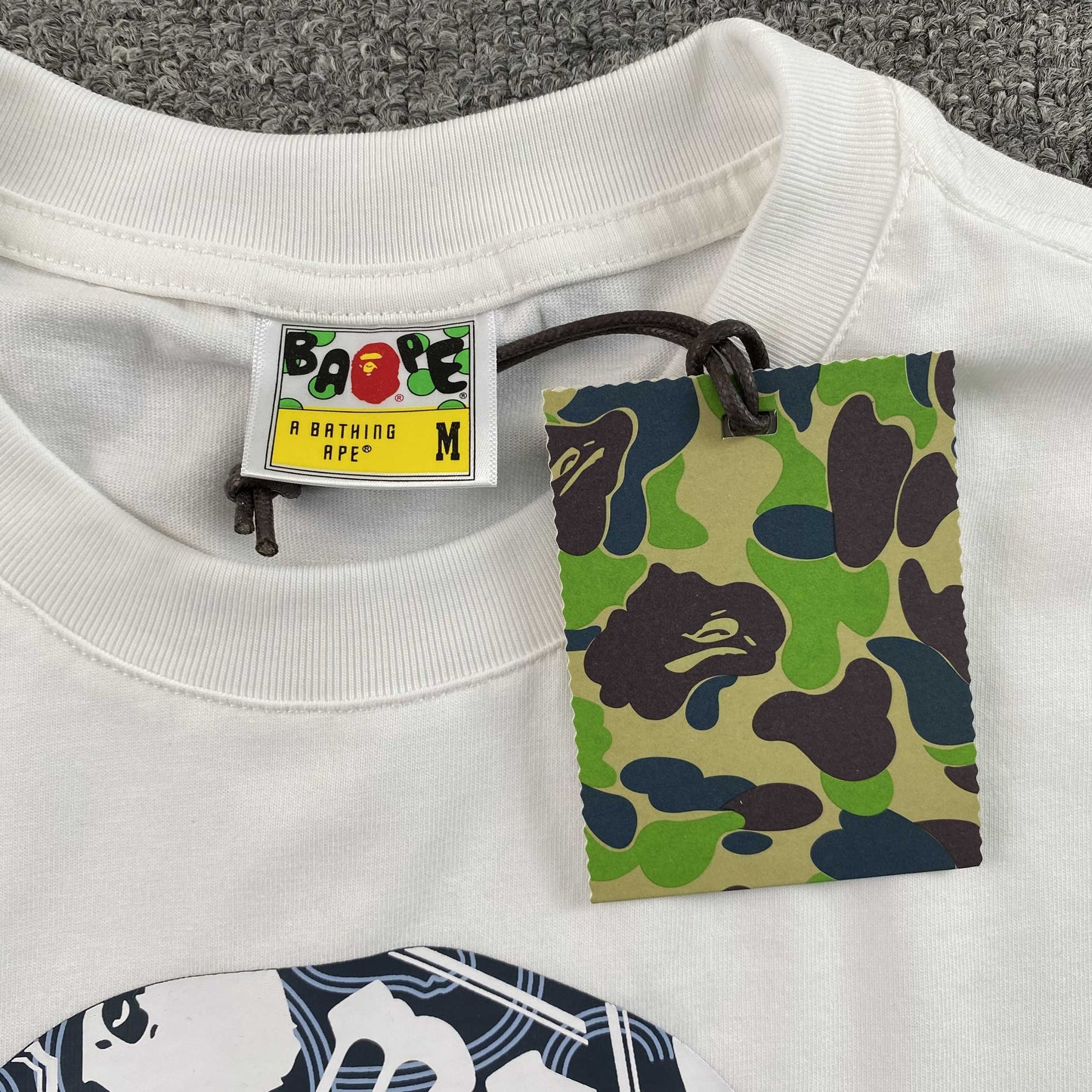 Bape Japanese Cloud Camo Label Tee White