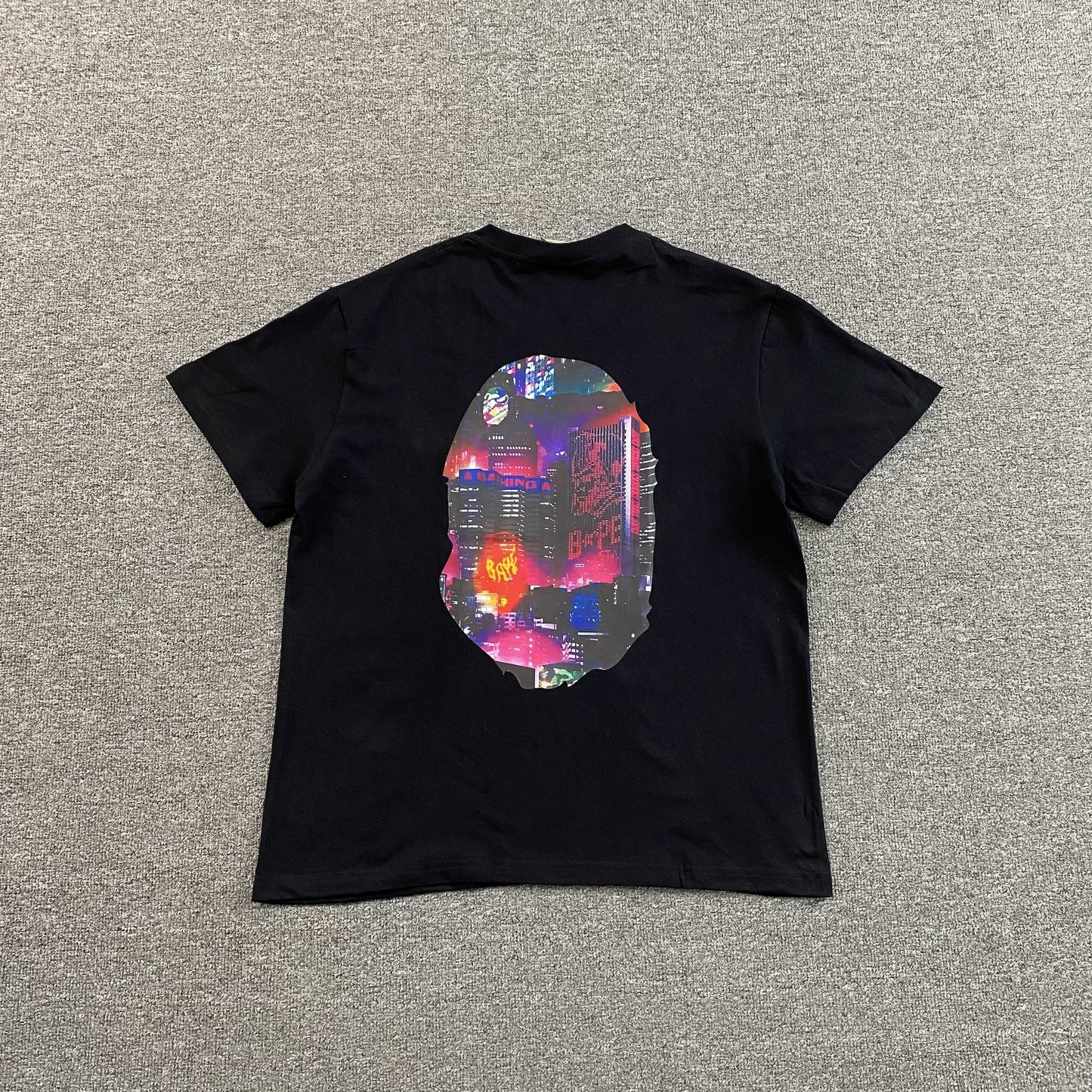 Bape Neon Tokyo Big Ape Head Tee Black