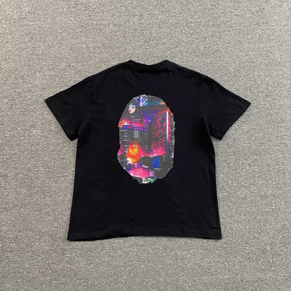 Bape Neon Tokyo Big Ape Head Tee Black