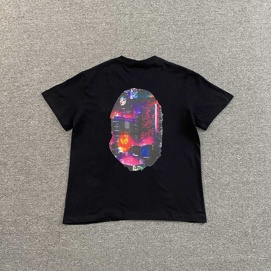 Bape Neon Tokyo Big Ape Head Tee Black