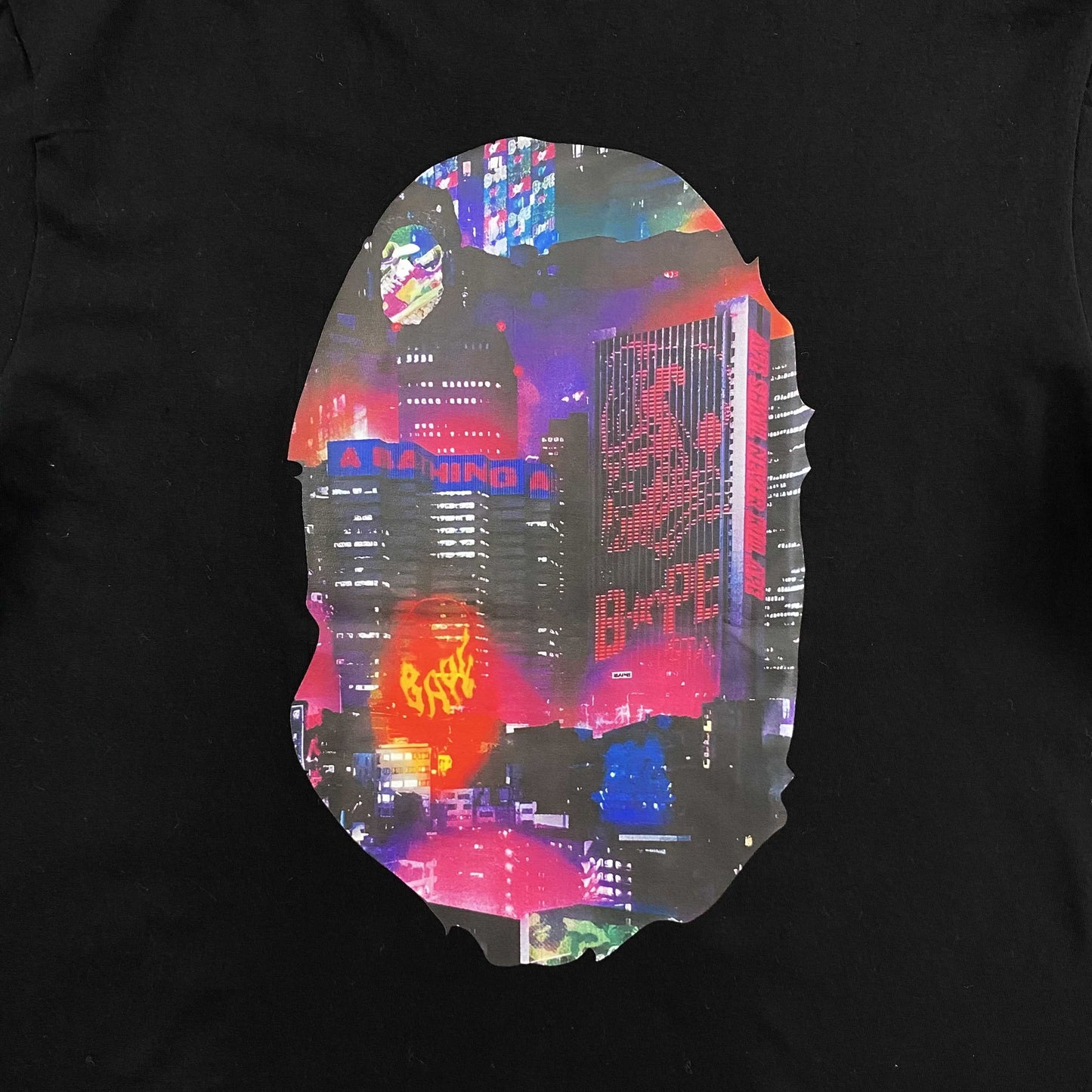 Bape Neon Tokyo Big Ape Head Tee Black