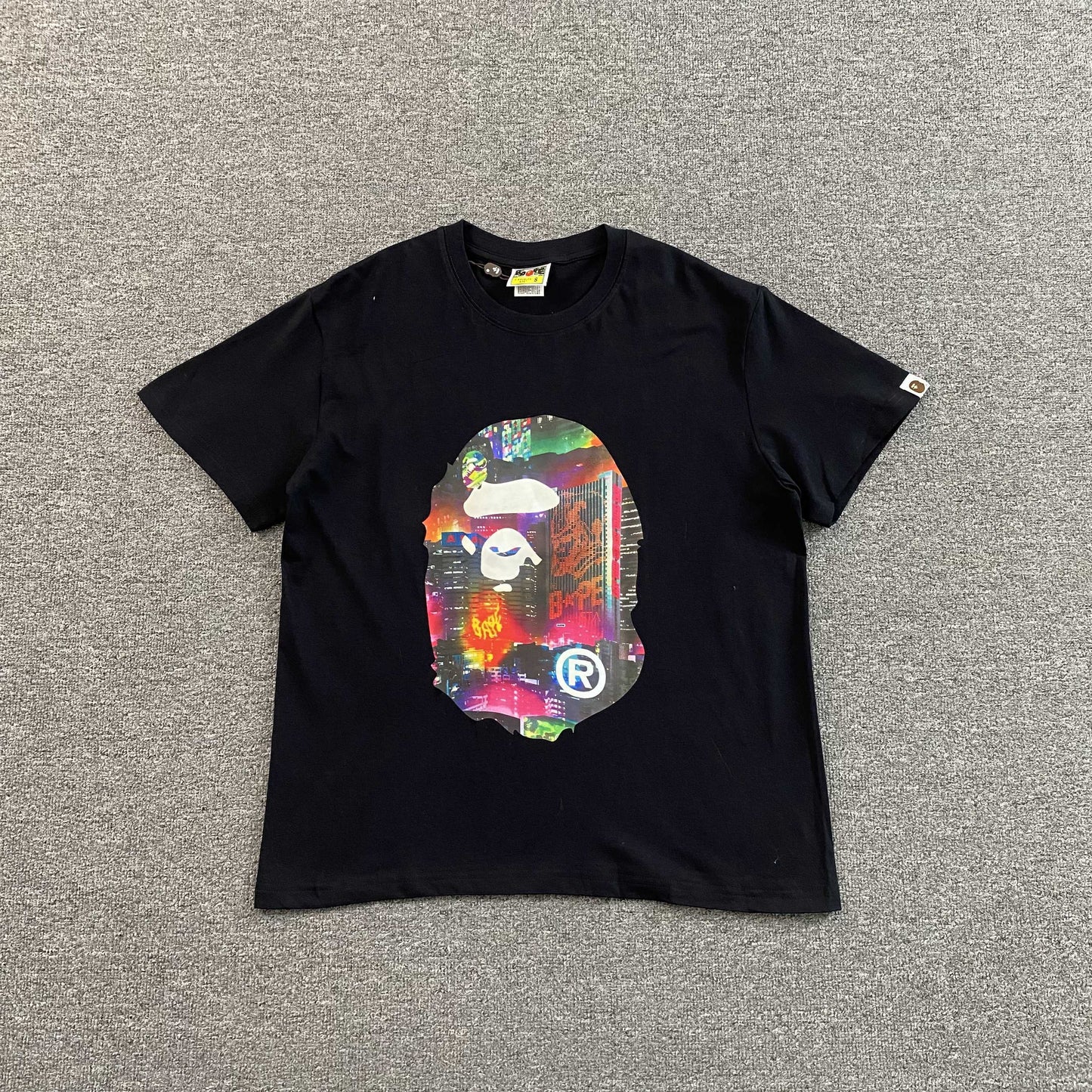 Bape Neon Tokyo Big Ape Head Tee Black