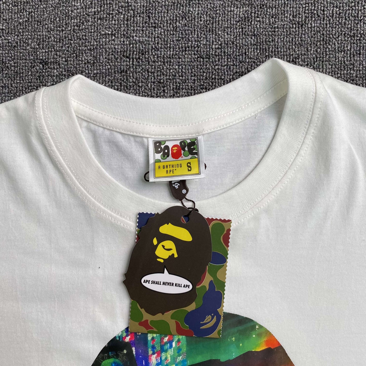 Bape Neon Tokyo Big Ape Head Tee White