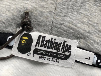 BAPE SPACE CAMO SHARK FULL ZIP DOUBLE HOODIE WHITE-Drip Store Argentina