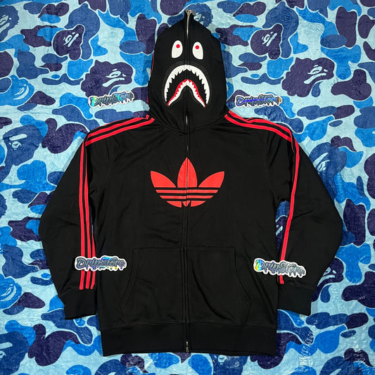 Bape x Adidas Shark Full Zip Hoodie Black