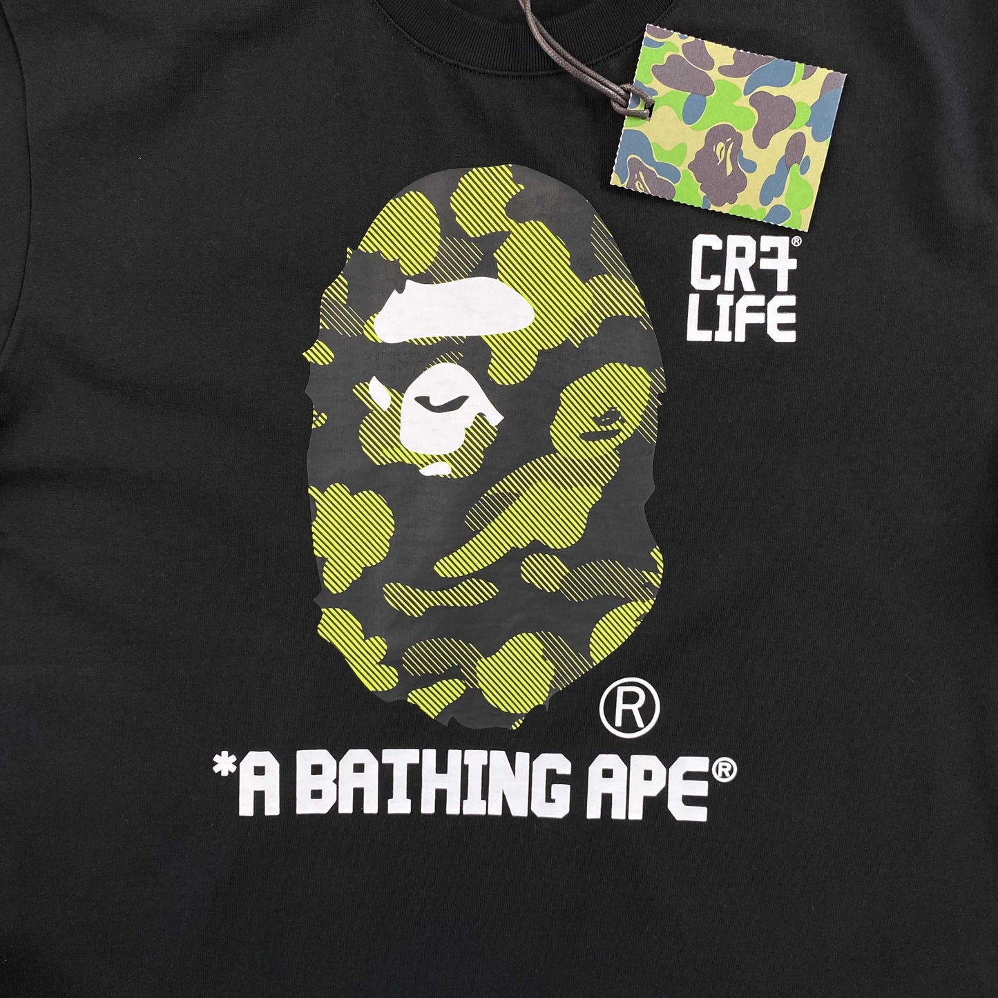 Bape x CR7Life Big Ape Head Tee Black